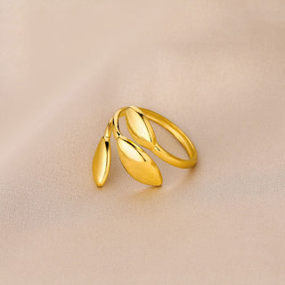 Three Leaf Ring 18K Guldpläterad