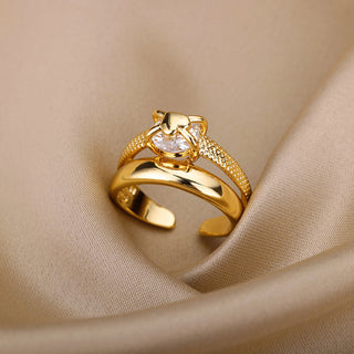 Heart Layer Ring 18K Guldpläterad