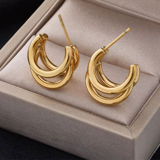 Tripple Hoops 18K Guldpläterad