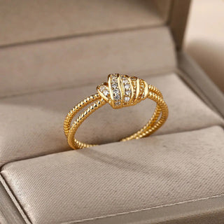 Zirconia Wrap Ring 18K Guldpläterad