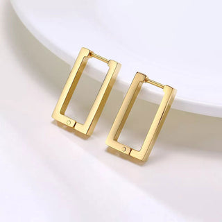 Small Rectangle Hoops 18K Guldpläterad