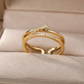 Sparkle Butterfly Ring 18K Guldpläterad