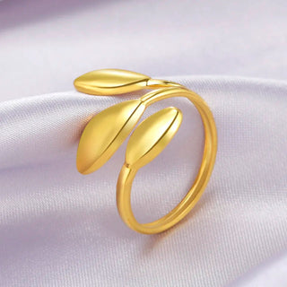 Three Leaf Ring 18K Guldpläterad