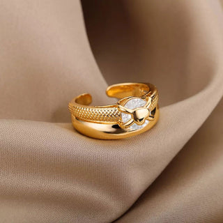 Heart Layer Ring 18K Guldpläterad