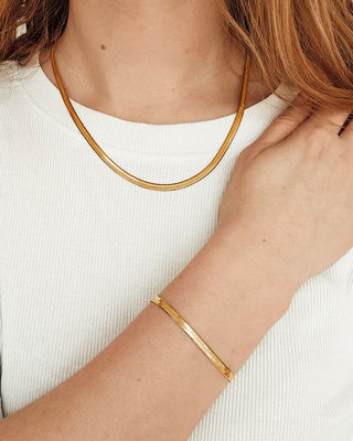 Snake Choker + Armband Smyckesset 18K Guldpläterad
