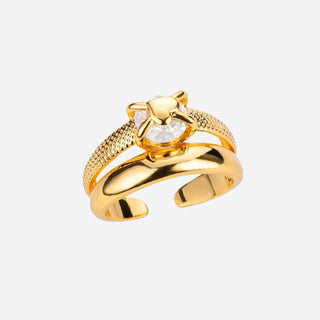Heart Layer Ring 18K Guldpläterad