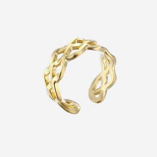Triangle Curb Ring 18K Guldpläterad