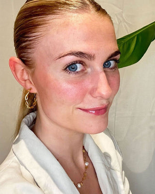 Round Wave Crystal Hoops 18K Guldpläterad