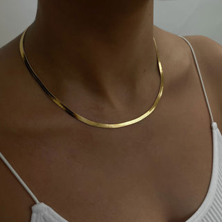 Flat Snake Choker 18K Guldpläterad 5mm