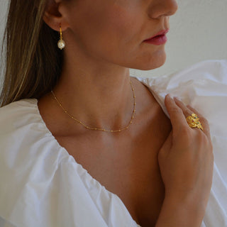 Beaded Halsband 18K Guldpläterad 2mm
