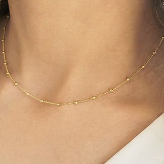 Beaded Halsband 18K Guldpläterad 2mm