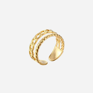 Panzer Layer Ring 18K Guldpläterad