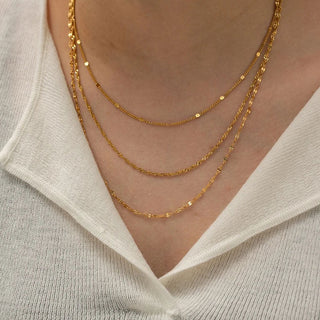Layer Halsband Smyckesset 18K Guldpläterad