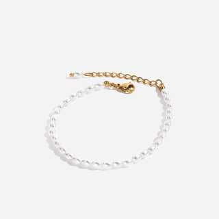 Minimalist Pearl Armband 18K Guldpläterad 4mm