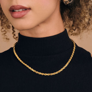 Rope Choker 18K Guldpläterad 4mm