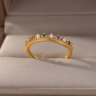Crown Zirconia Ring 18K Guldpläterad