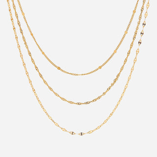 Layer Halsband Smyckesset 18K Guldpläterad