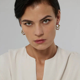 Zirconia Drop Hoops 18K Guldpläterad
