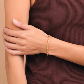 Rope Armband 18K Guldpläterad 4mm