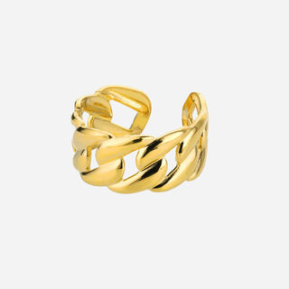 Golden Curb Ring 18K Guldpläterad