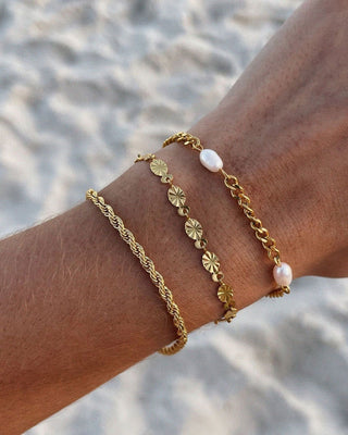 Sunburst Armband 18K Guldpläterad 4mm