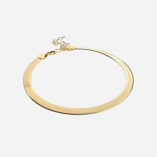 Flat Snake Armband 18K Guldpläterad 4mm