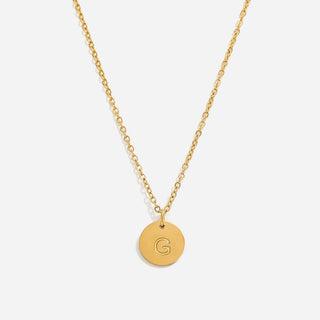 Round Bokstäv Halsband 18K Guldpläterad