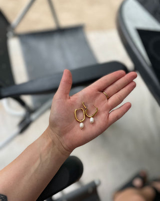 Sötvattenspärla U-Shape Örhängen 18K Guldpläterad