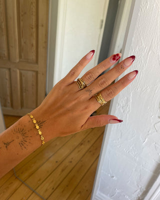Unika Ring 925 Silver 18K Guldpläterad