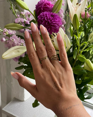 Unika Ring 925 Silver 18K Guldpläterad