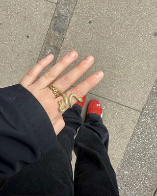 Snake Ring 925 Silver 18K Guldpläterad