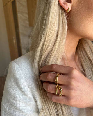 Elegant Zirconia Ring 925 Silver 18K Guldpläterad