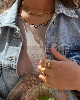 Sunburst Sötvattenspärla Halsband 18K Guldpläterad