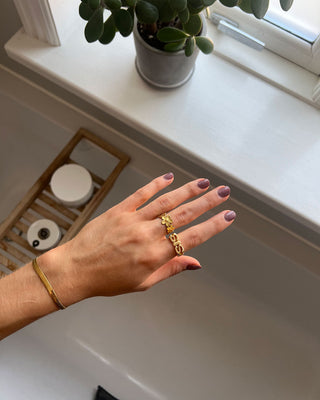 Flat Snake Armband 18K Guldpläterad 4mm