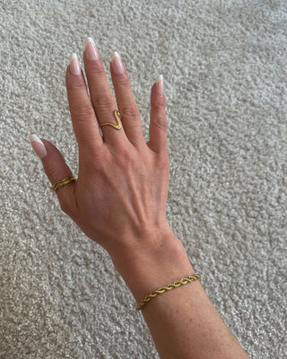 Rope Armband 18K Guldpläterad 4mm
