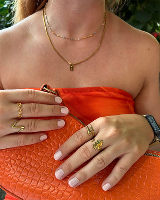 Bokstäv Box Halsband 18K Guldpläterad