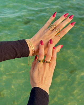 Elegant Aesthetic Ring 18K Guldpläterad