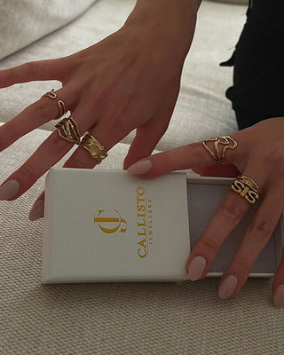 Unika Ring 925 Silver 18K Guldpläterad