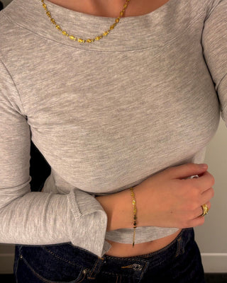 Sunburst Choker 18K Guldpläterad 4mm