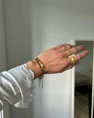 Flat Snake Armband 18K Guldpläterad 4mm