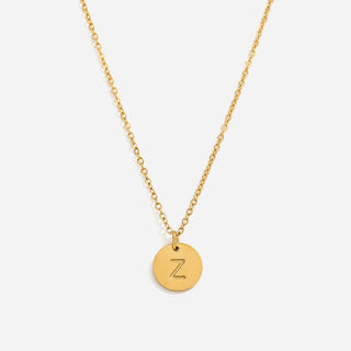 Round Bokstäv Halsband 18K Guldpläterad