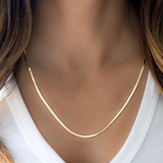 Flat Snake Halsband 18K Guldpläterad 2mm