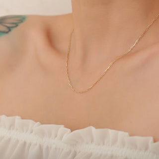 Small Paper Halsband 925 Silver 18K Guldpläterad 1.5mm