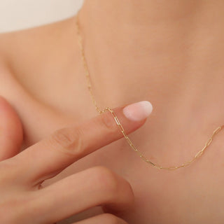 Small Paper Halsband 925 Silver 18K Guldpläterad 1.5mm