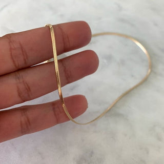 Flat Snake Halsband 18K Guldpläterad 2mm