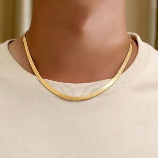 Flat Snake Choker 18K Guldpläterad 4mm