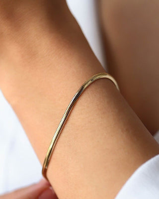 Herringbone Armbånd 18K Guldbelagt 2mm