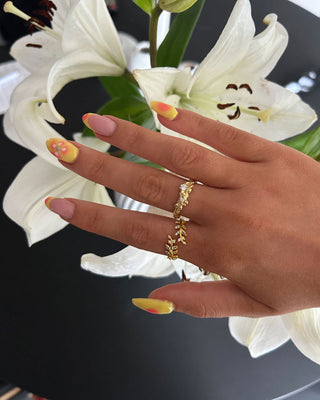 Crystal Zirconia Ring 925 Silver 18K Guldpläterad