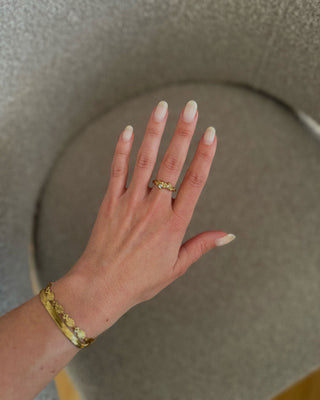 Crystal Zirconia Ring 925 Silver 18K Guldpläterad