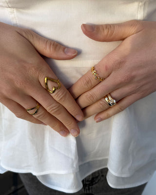 Heart Layer Ring 18K Guldpläterad